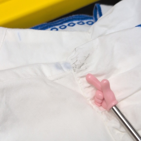 Joie White Blue Floral Embroidered Smocked Waist Maxi Dress Womens Small Boho - Picture 10 of 11